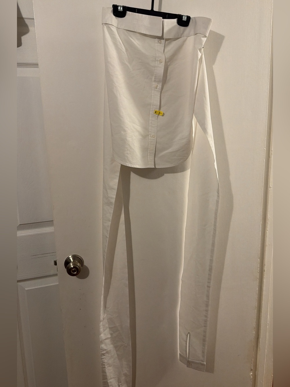SoHo New York & Co White Strapless Button Up Wrap Top